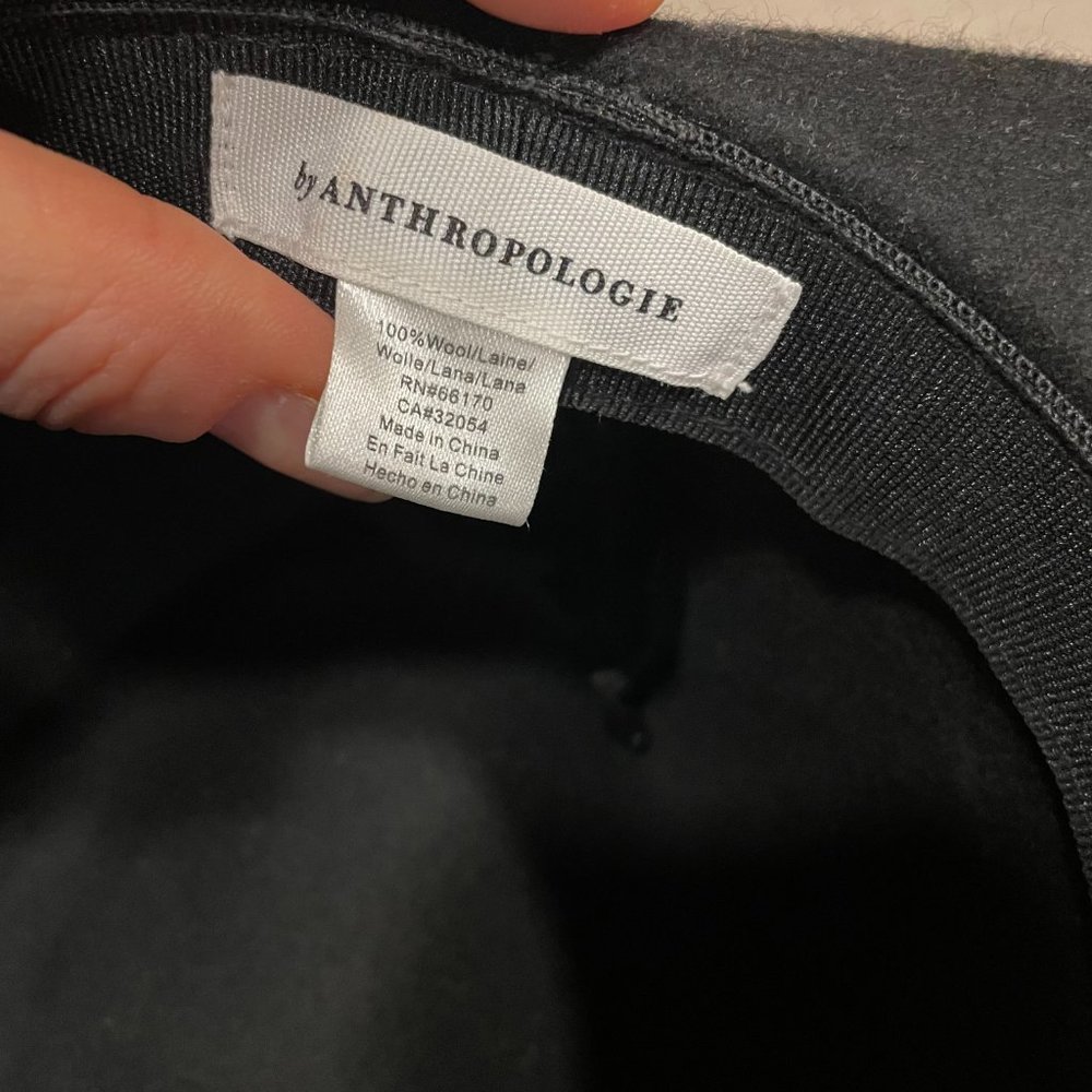 Anthropologie Amelia Black Wool Fedora Hat - Picture 9 of 13